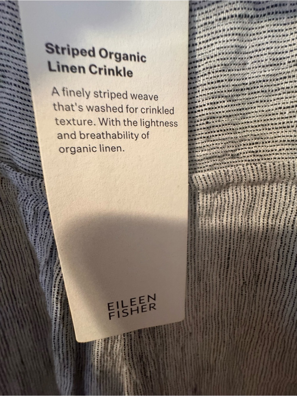NWT Eileen Fisher 100% Linen Gray Classic Collar Dress - Picture 4 of 5